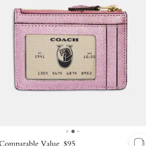 Coach mini skinny id case. Brass metallic pink. - Picture 2 of 6